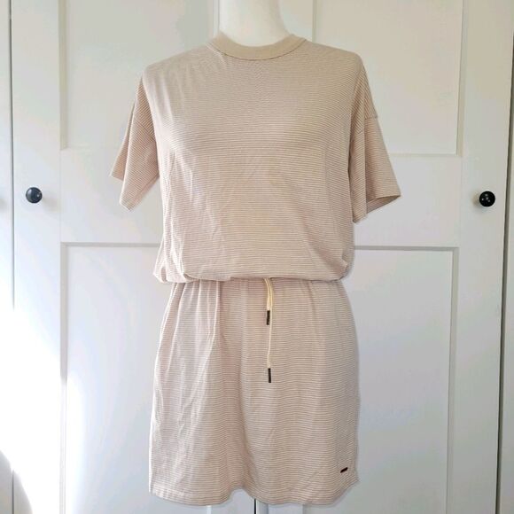 n:PHILANTHROPY flores dress in gold dust stripe - Picture 1 of 11